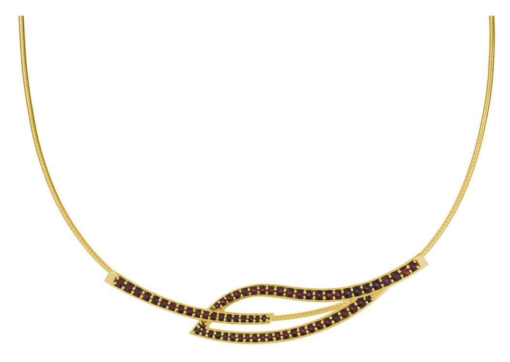 Halskette böhmischer Granat Welle Halskette böhmischer Granat Welle