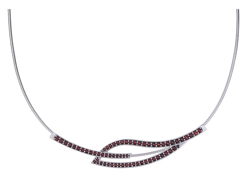 Halskette böhmischer Granat Welle