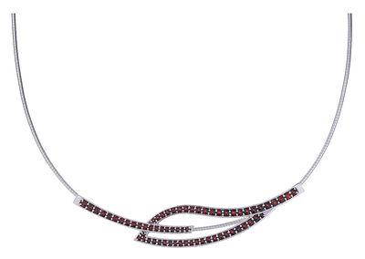 Halskette böhmischer Granat Welle