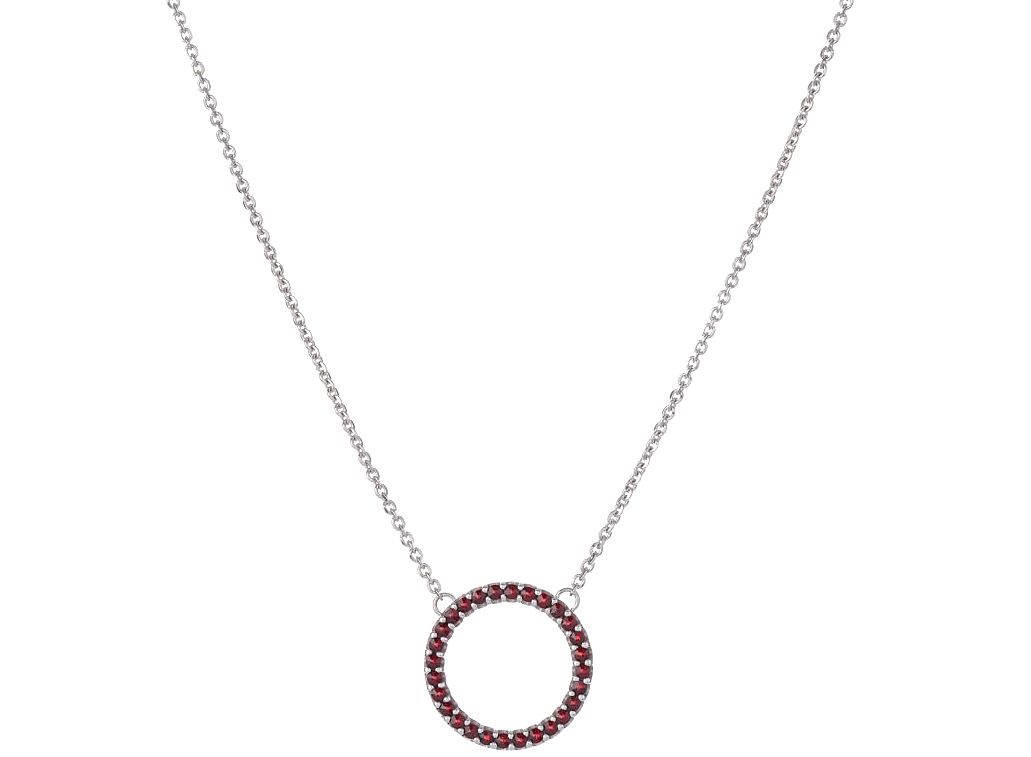 Halskette böhmischer Granat Kreismotiv Halskette böhmischer Granat Kreismotiv