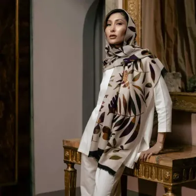 Georgia - Wollschal Beige