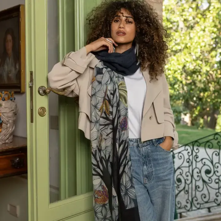 Bosco - Wollschal marineblau