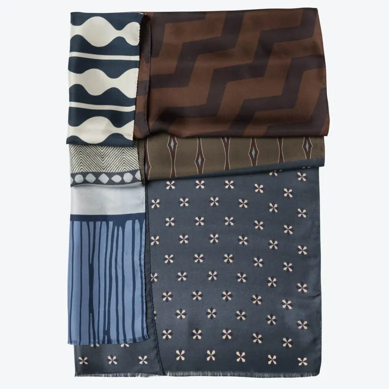 Atri großer Seidenschal - blau