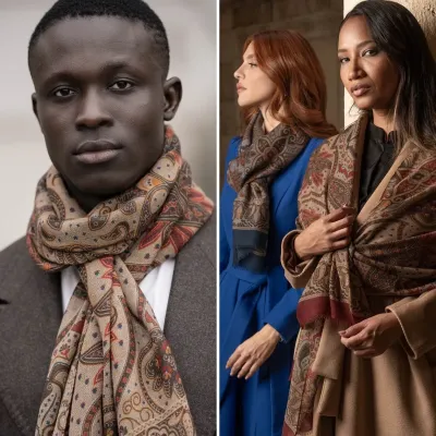 Uffizi  Wollschal - Travertinbeige