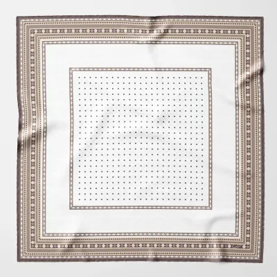 Verona - Seidenhalstuch Weis-Sandbraun