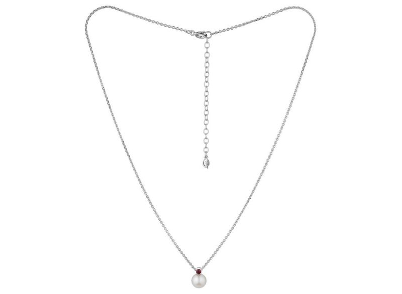 Halskette mit Perle und böhmischem Granat