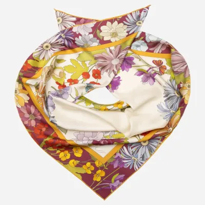 Carlotta handgerollte Seidentuch Burgundy