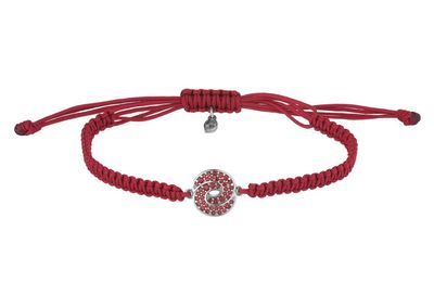 Silberarmband mit Granatstein und Knoten