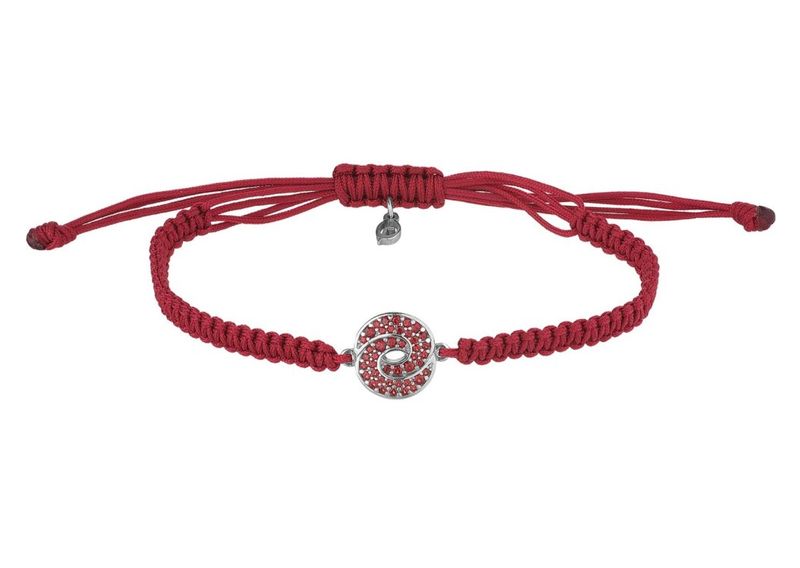 Silberarmband mit Granatstein und Knoten