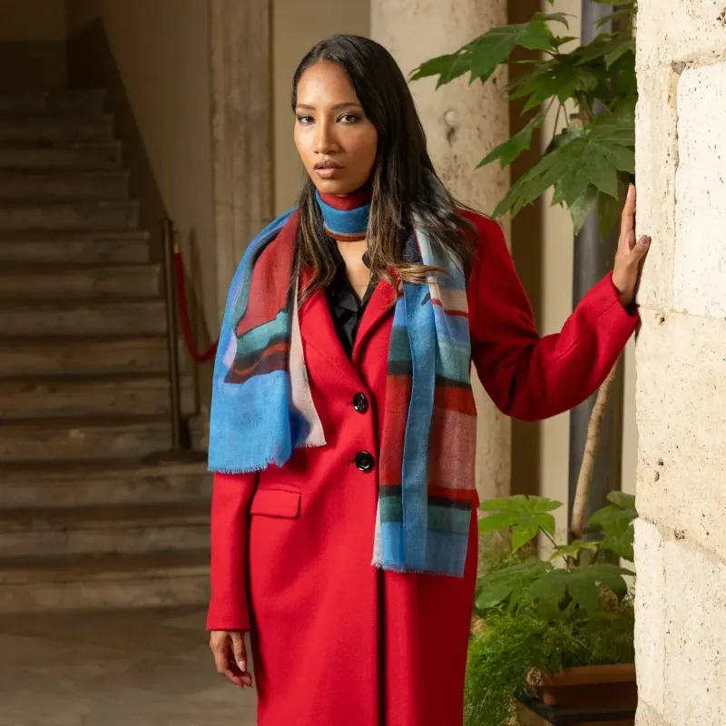 Madrid - Wollschal Blau