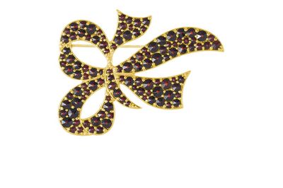 Brosche Schleife mit böhmischer Granat Brosche Schleife mit böhmischer Granat