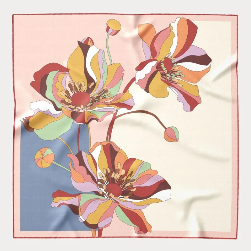 Julia handgerollt große Seidentuch Rosapulver