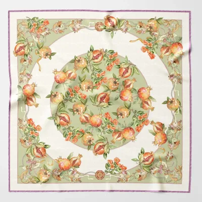 Melograno handgerollte Seidentuch Venezianische Glasgrün Melograno handgerollte Seidentuch Venezianische Glasgrün