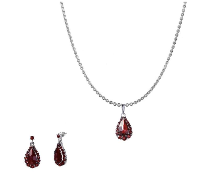 Juwel Set Granat Tropfen