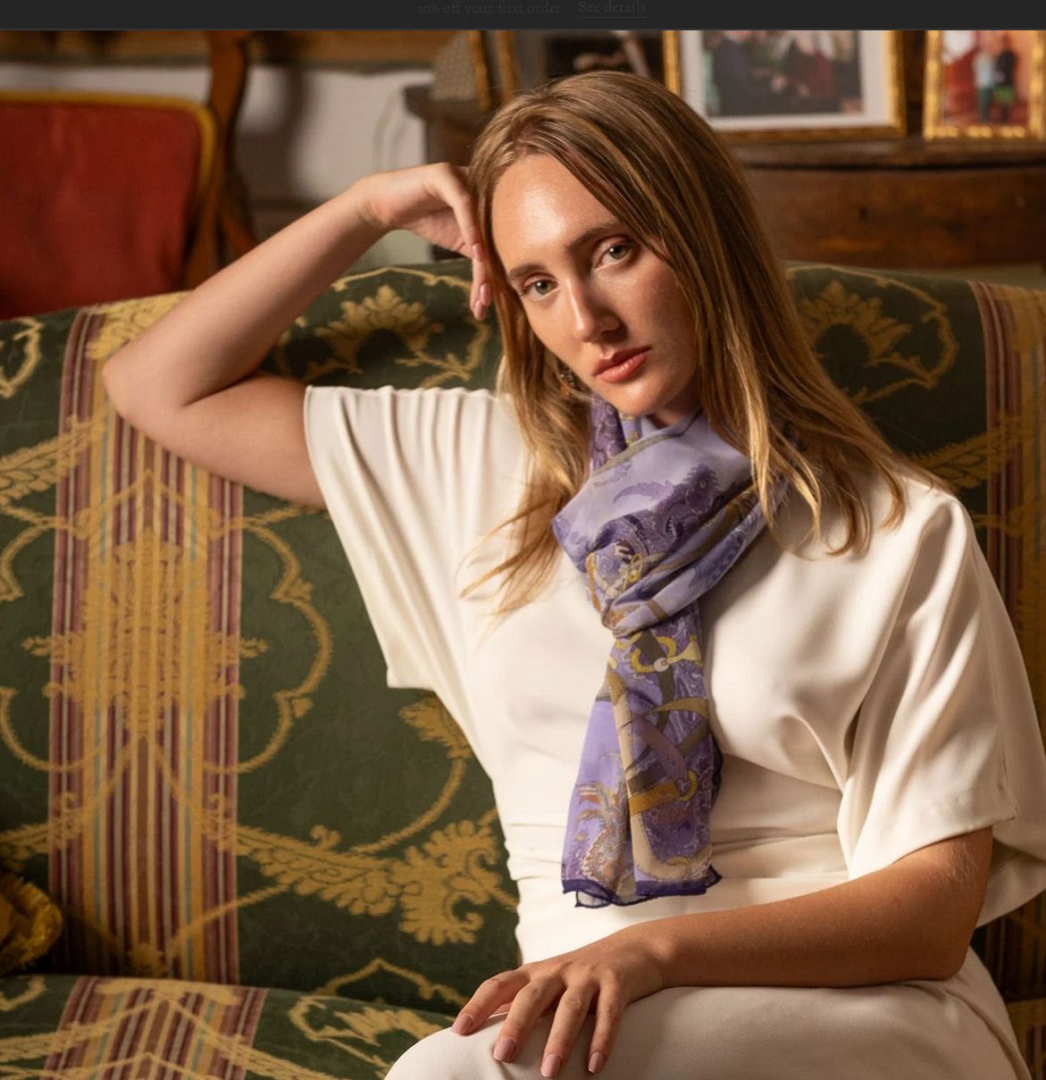 Alessandra - langes Seidenschal violett Alessandra - langes Seidenschal violett
