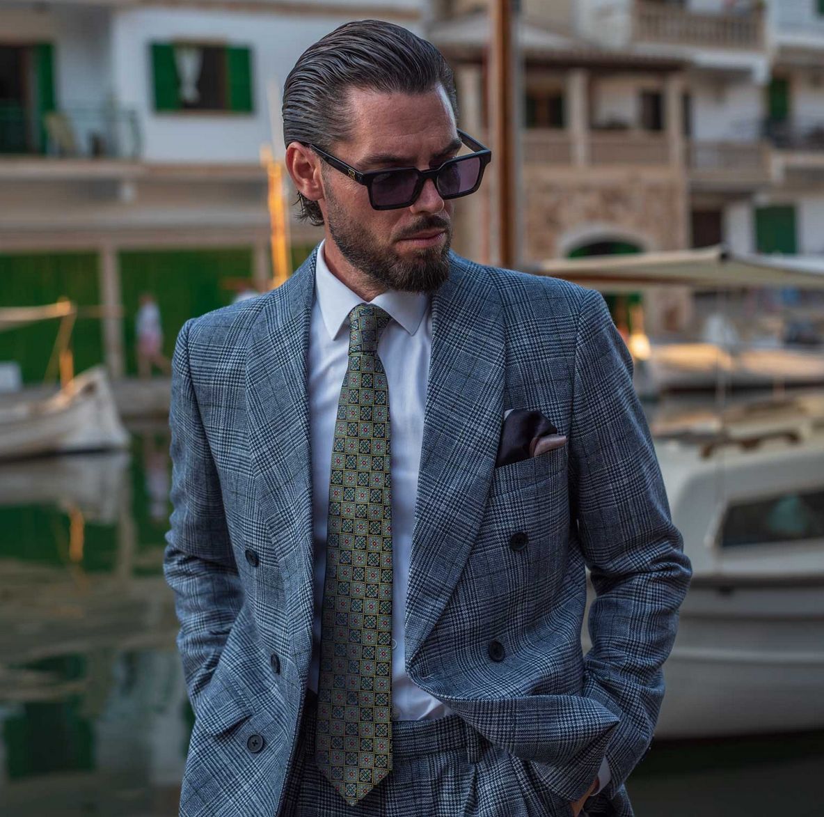 De Sica - Seidenjacquard Krawatte - Navy & Gelb De Sica - Seidenjacquard Krawatte - Navy & Gelb