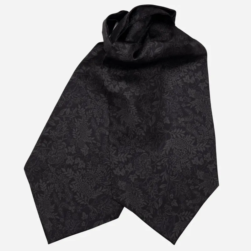 Portofino Ascot Krawattenschal aus Seide schwarz