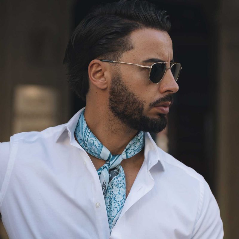 Orlando Seidenhalstuch Blau