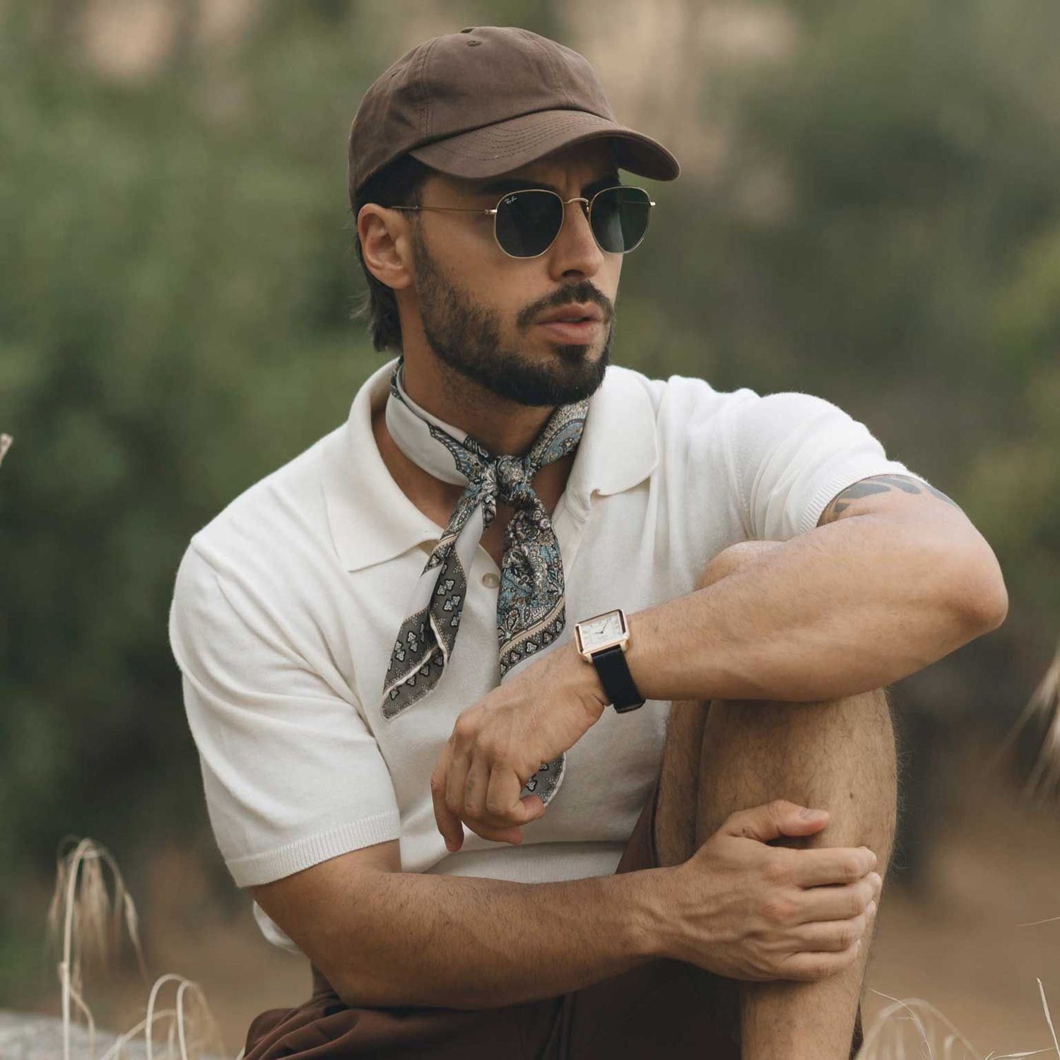 Marcello Seidenhalstuch Grau-Blau