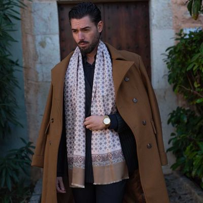 Ancona - doppelseitige Seidenschal pink