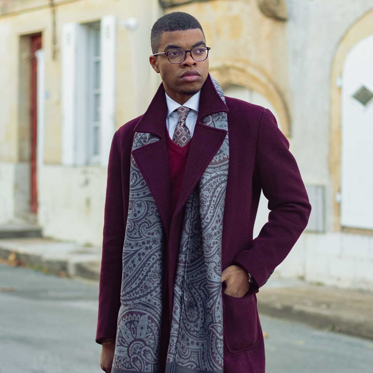 Leone - Woll- Seidenschal blau