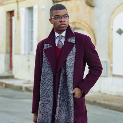 Leone - Woll- Seidenschal blau