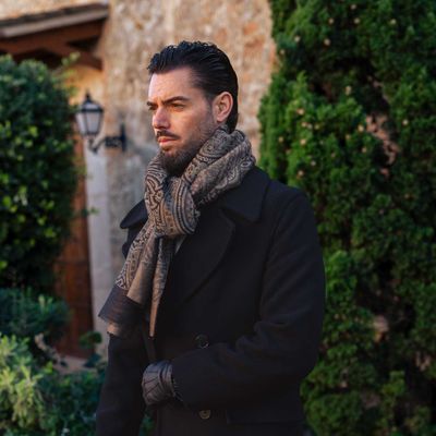 Leone - Woll- Seidenschal Eichenbraun