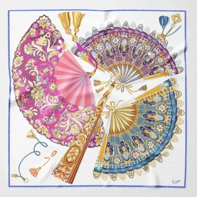 Venezianischer Fächer - Seidenbandana Regenbogen Venezianischer Fächer - Seidenbandana Regenbogen