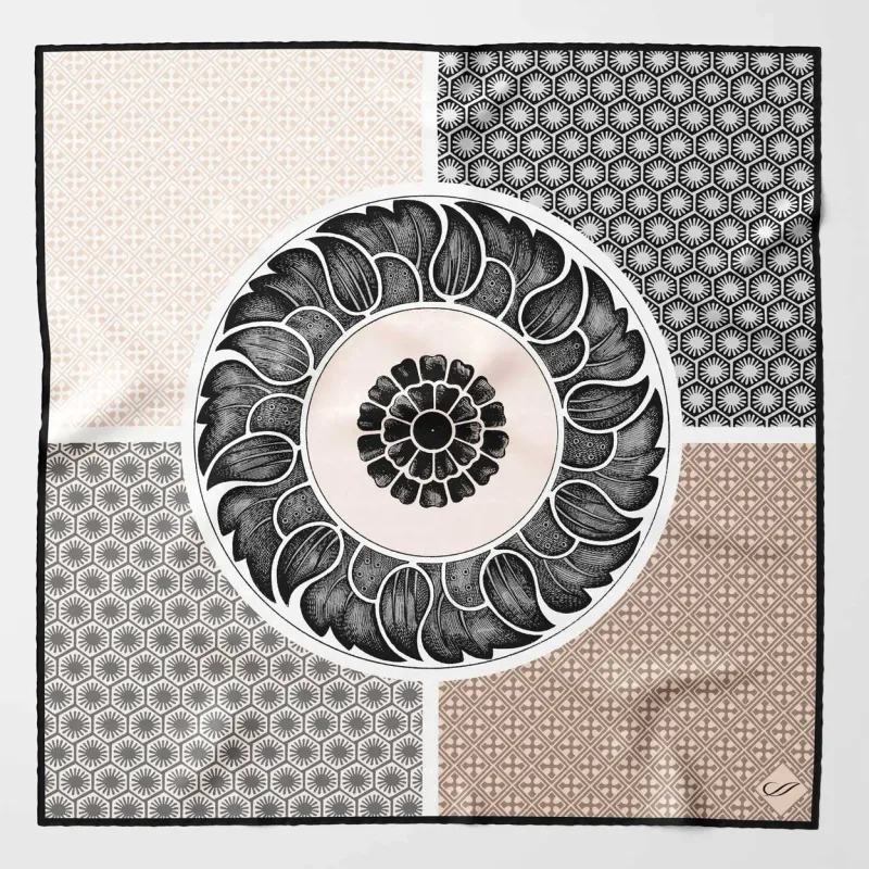 Monza - doppelseitiges Einstecktuch aus Seide anthrazit