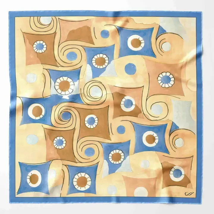 Prato - Seidentaschentuch gelb und blau