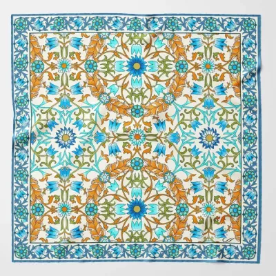 Itria - Seidentaschentuch blau und orange