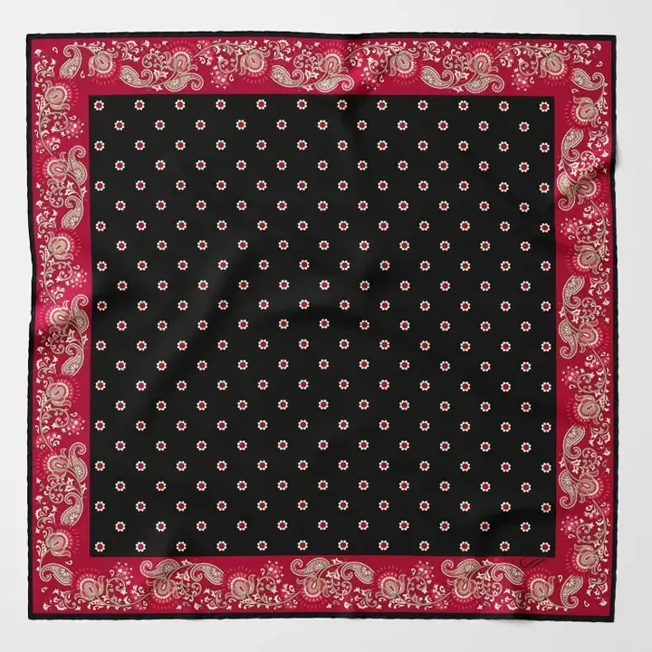 Sangiovese - Seidentaschentuch schwarz und rot