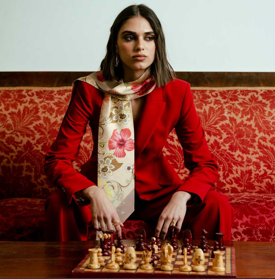 Hawaii Bloom Bandeau aus Seide Vanille