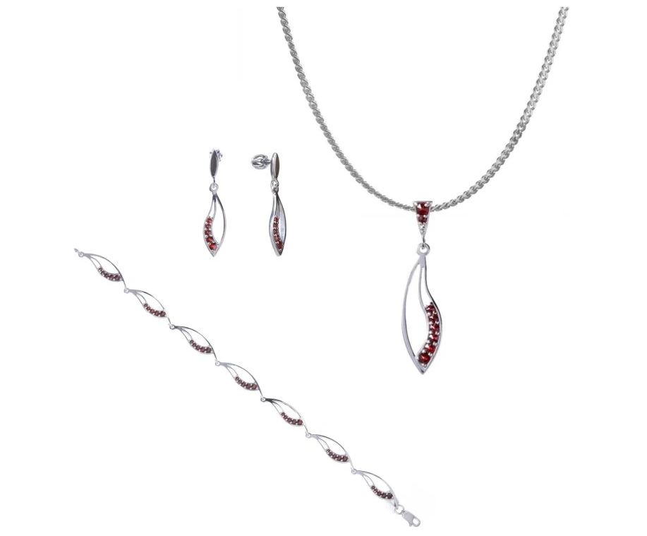 Juwel Set Granat Welle