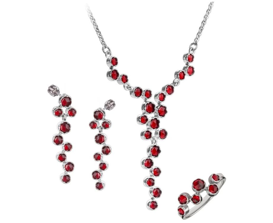 JuwelSet Silber mit Granatstein