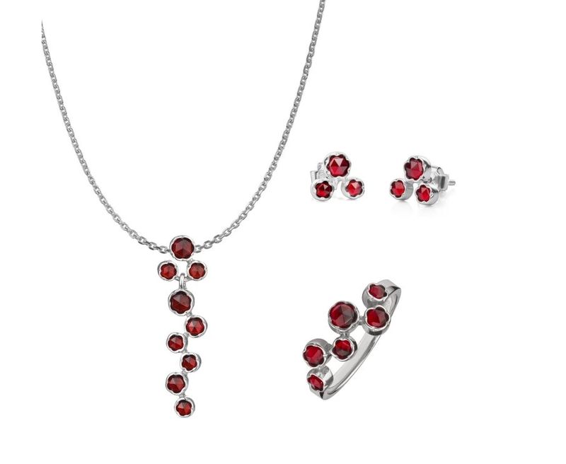 JuwelSet Silber mit Granatstein