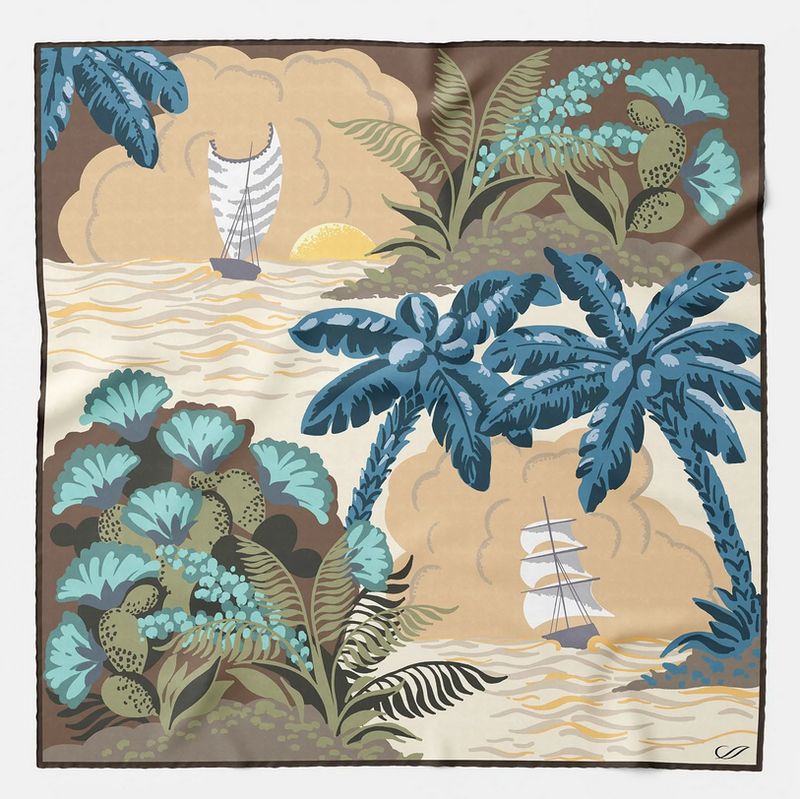 Isola - Einstecktuch aus Seide Aqua