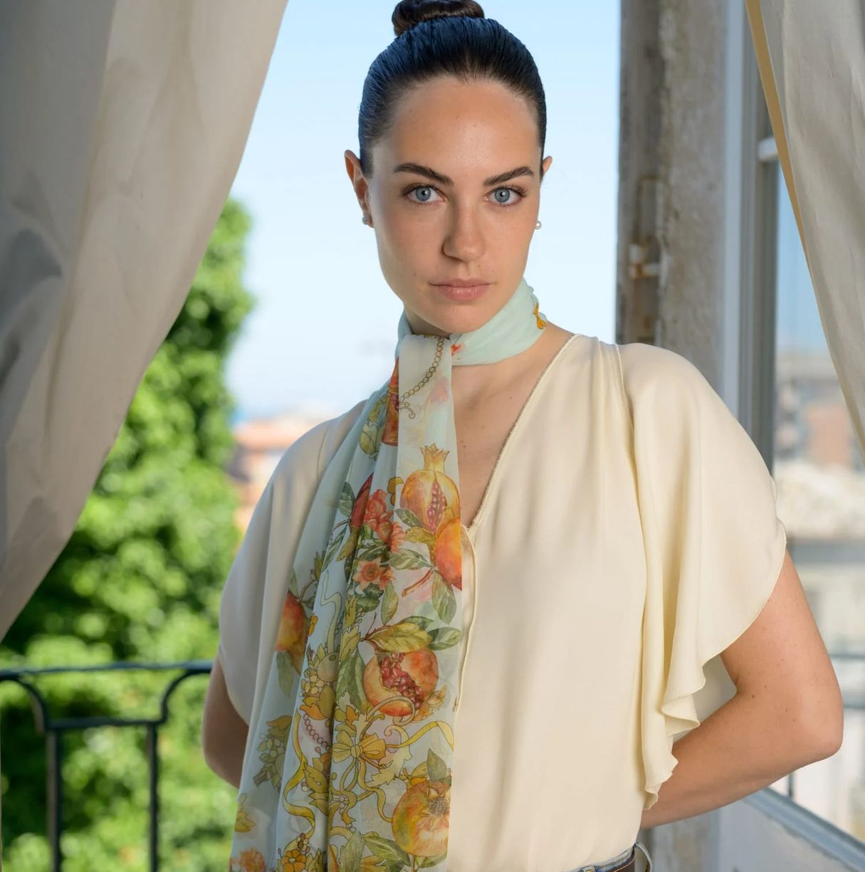 Viviana lange Seidenschal - Aqua Viviana lange Seidenschal - Aqua