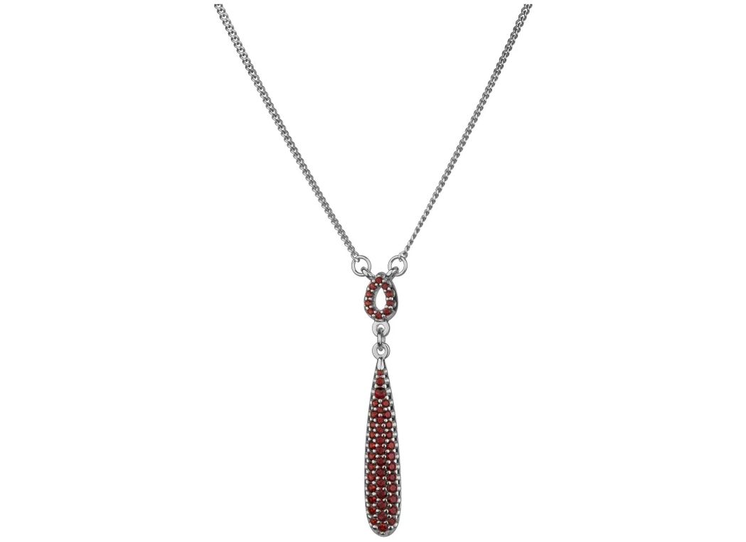 Halskette mit Granat, Motiv Tropfen Halskette mit Granat, Motiv Tropfen