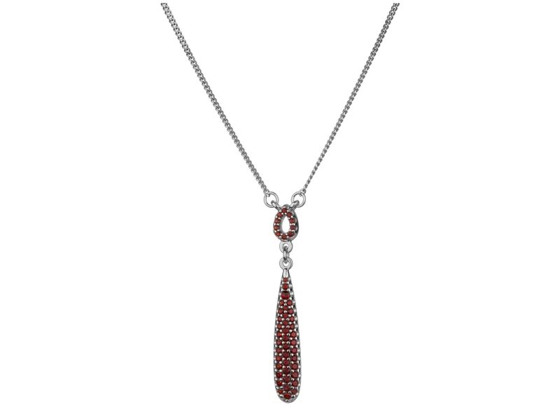 Halskette mit Granat, Motiv Tropfen