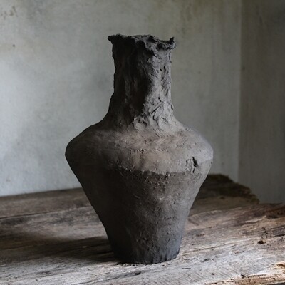 Wabi-sabi ceramic vase of wild clay #8
