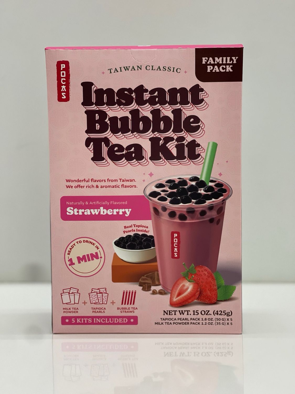 Pocas Strawberry Bubble Tea Kit