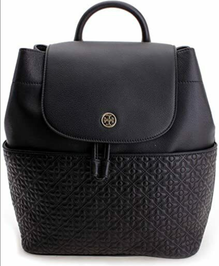 Tory Burch Bryant Black Quilted Leather Backpack