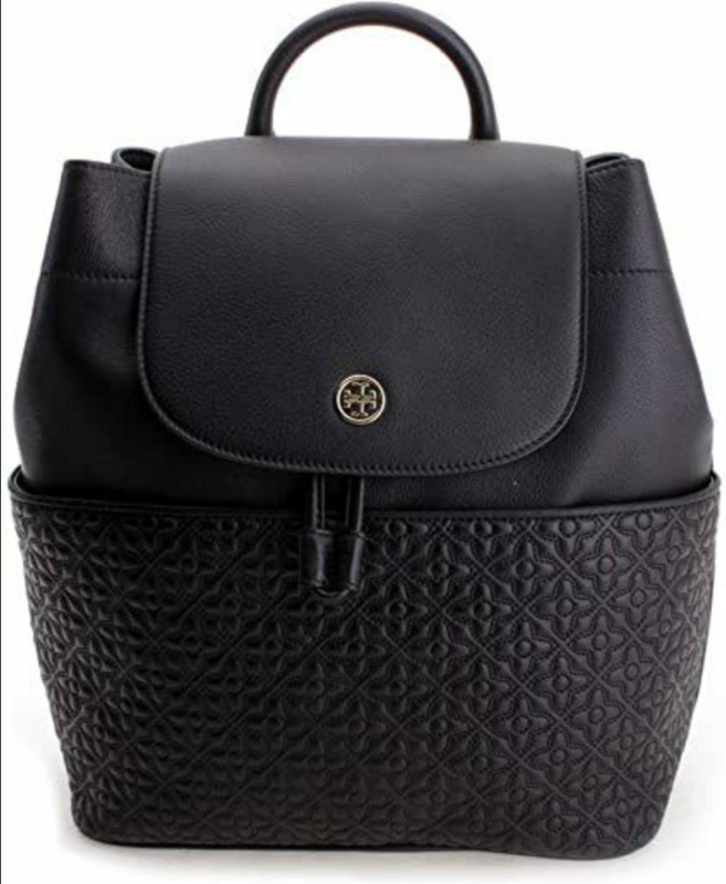 Tory Burch Bryant Black Quilted Leather Backpack