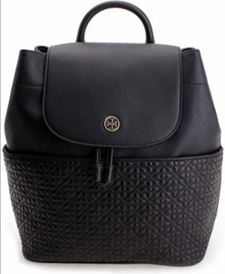 Tory Burch Bryant Black Quilted Leather Backpack