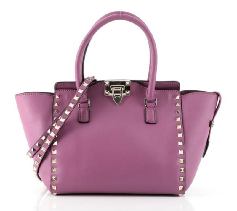 Valentino Rockstud Rigid Leather Tote