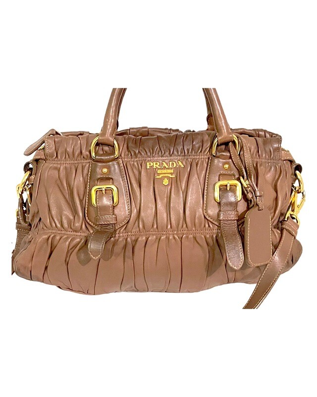 Prada Gaufre Nappa Leather Brown