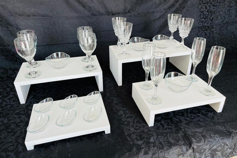 4 Piece Easy Store Buffet Riser Set Details in Description