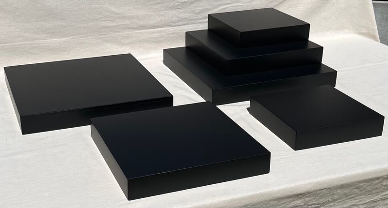 6 Piece Custom Black Table Riser Set   Details in Description