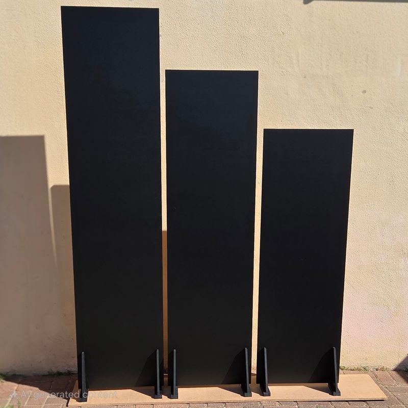 3 Piece Black Wooden Backdrop Set Details in Description